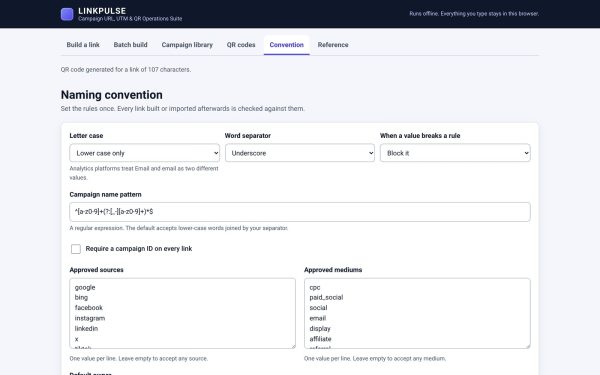 LINKPULSE — Campaign URL, UTM & QR Operations Suite