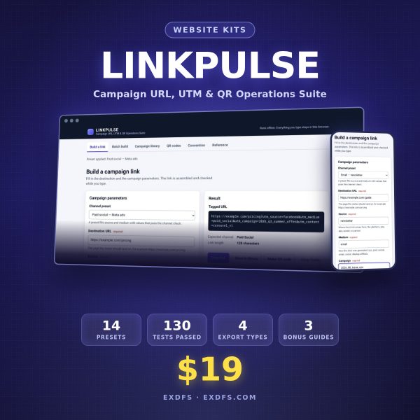 LINKPULSE — Campaign URL, UTM & QR Operations Suite