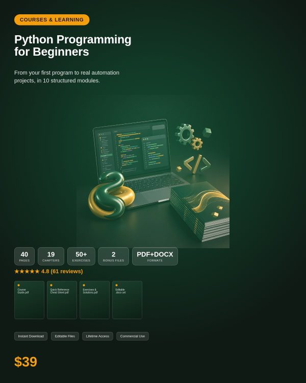 Python for Beginners — 10-Module Course from Basics to Automation