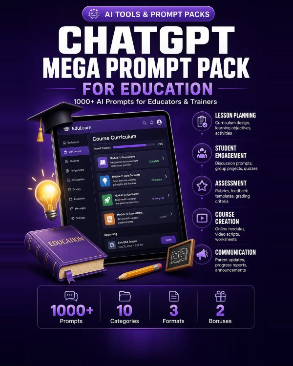 ChatGPT Mega Prompt Pack for Education
