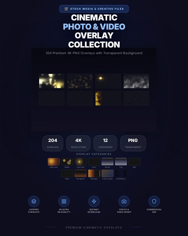 Cinematic Photo & Video Overlay Collection
