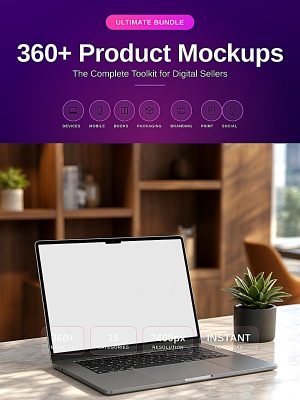 digital-product-mockup-ultimate-bundle-360-premi-cover Digital Product Mockup Ultimate Bundle — 360+ Mockups in 15 Categories