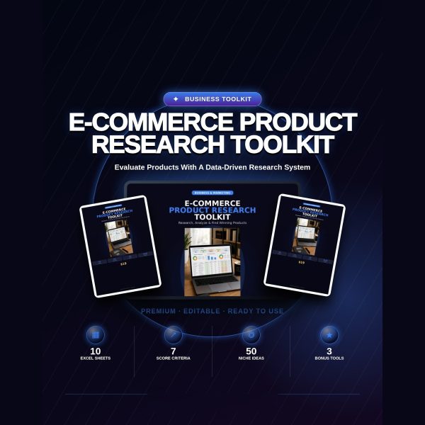 e-commerce-product-research-toolkit-10-sheet-exc-cover-v2 E-commerce Product Research Toolkit — 10-Sheet Excel with Profit Calculator