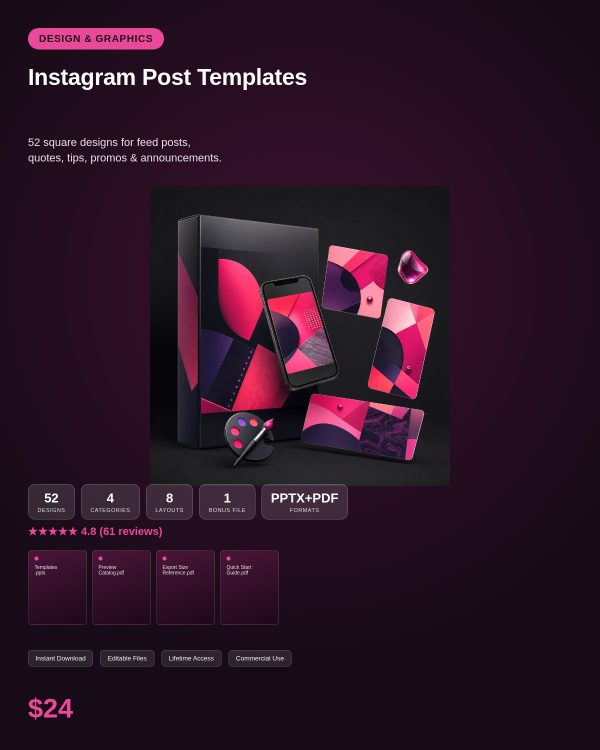 Instagram Post Templates — Professional Square Designs for Feed & Engagement