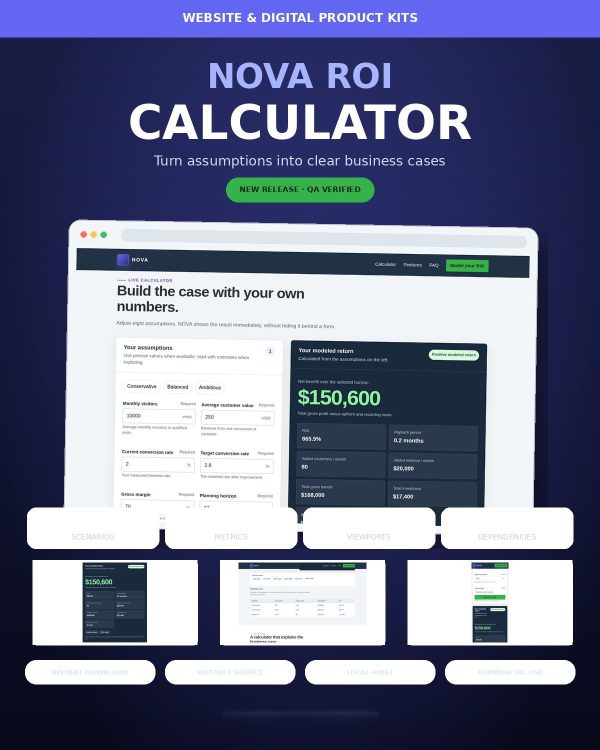 NOVA ROI Calculator & Lead-Generation Landing Page Kit