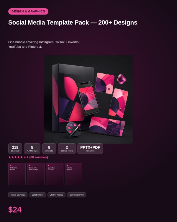 parent_Detail Social Media Template Pack — 200+ Designs for Instagram, TikTok & More