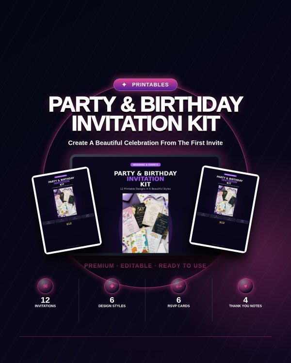 party-and-birthday-invitation-kit-12-designs-wit-cover-detail-v2 Party & Birthday Invitation Kit — 12 Designs with RSVP & Thank You Cards