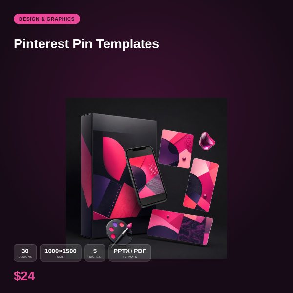 Pinterest Pin Templates — Stunning Vertical Designs That Get Saved & Shared