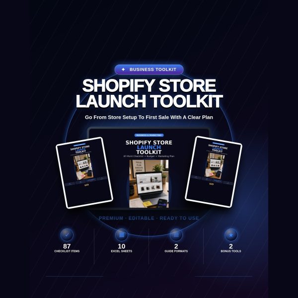Shopify Store Launch Toolkit — 87-Point Checklist & Launch Guide
