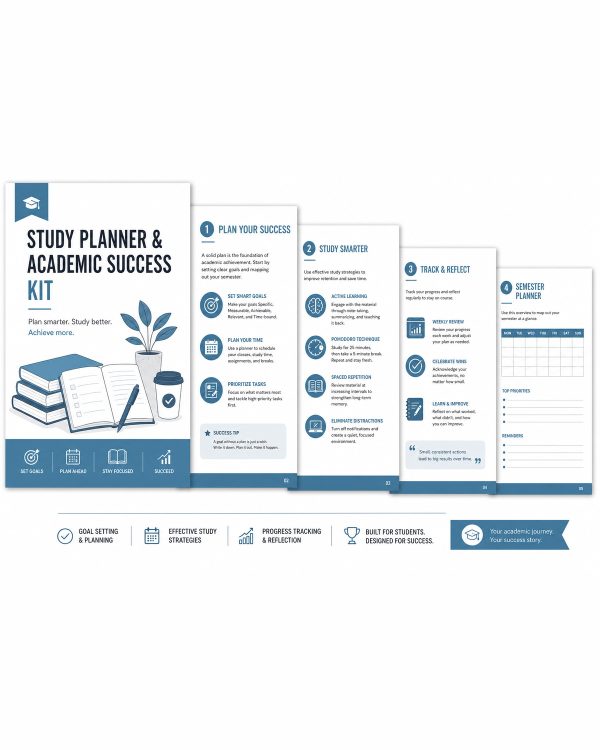 Study Planner & Academic Success Kit