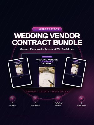 wedding-vendor-contract-bundle-8-professional-ag-cover-v2 Wedding Vendor Contract Bundle — 8 Professional Agreement Templates