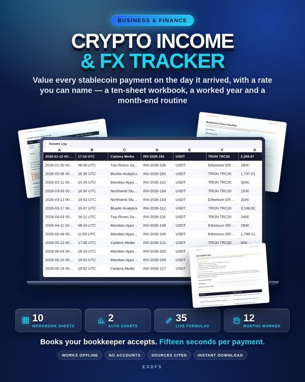 bm-104-Detail-1 Crypto Income & FX Tracker — 10-Sheet Workbook, Worked Year & Month-End Routine
