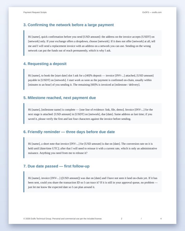 USDT Freelancer Invoice Set — 4 Invoice Layouts, 12 Client Payment Scripts & Invoice Tracker