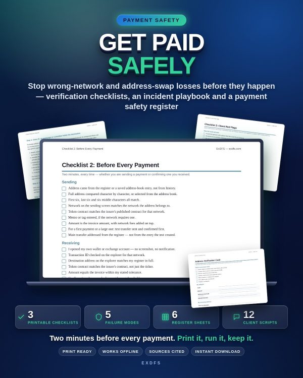 tp-103-Detail-1 Get Paid Safely Kit — Address Verification, Payment Checklists & Incident Response Playbook